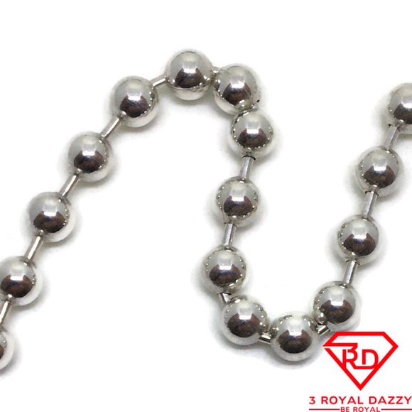 Beads Chain 22 inch Necklace 925 Solid Silver
